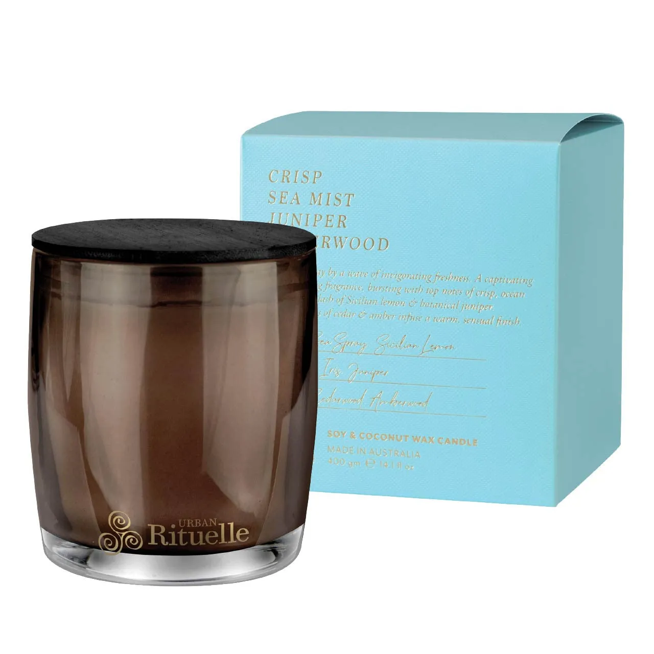 Crisp Sea Mist, Juniper, Amberwood Scented Soy Candle
