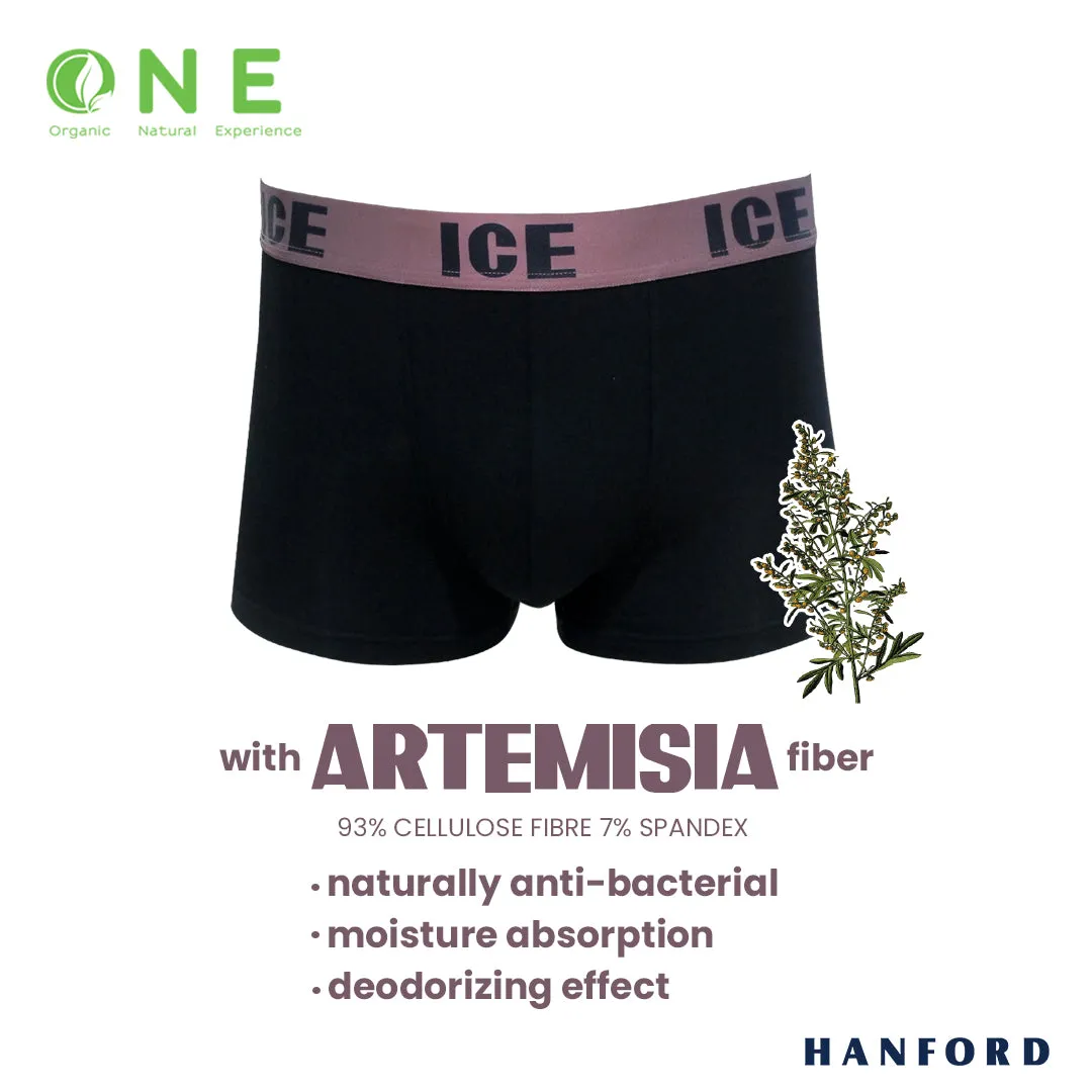 Hanford iCE Men O.N.E. Collection Artemisia w/ Modal Spandex Boxer Briefs - Black (Single Pack)