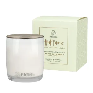 Happiness • Lemongrass & Mandarin Scented Soy Candle