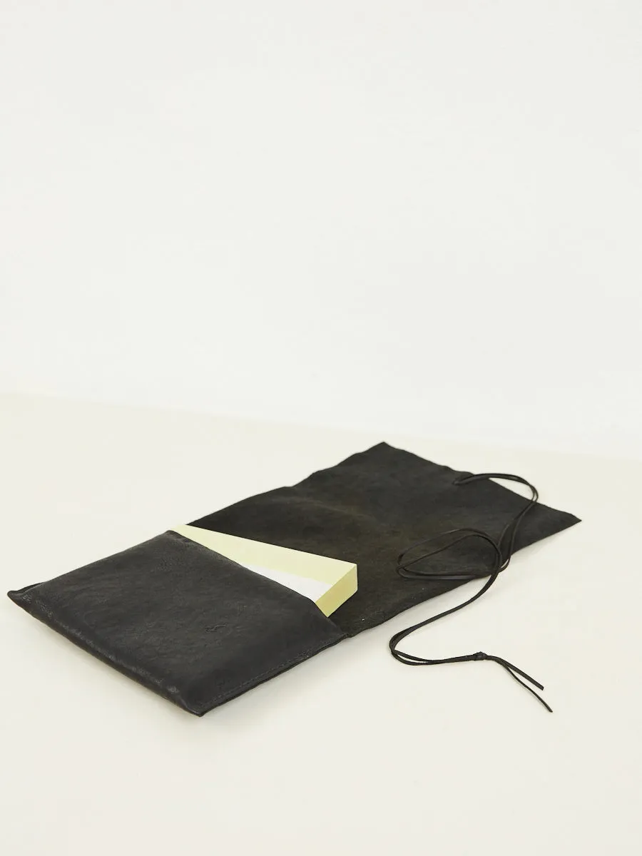 Leather Pochette with Shibuishi Jewel  Oval
