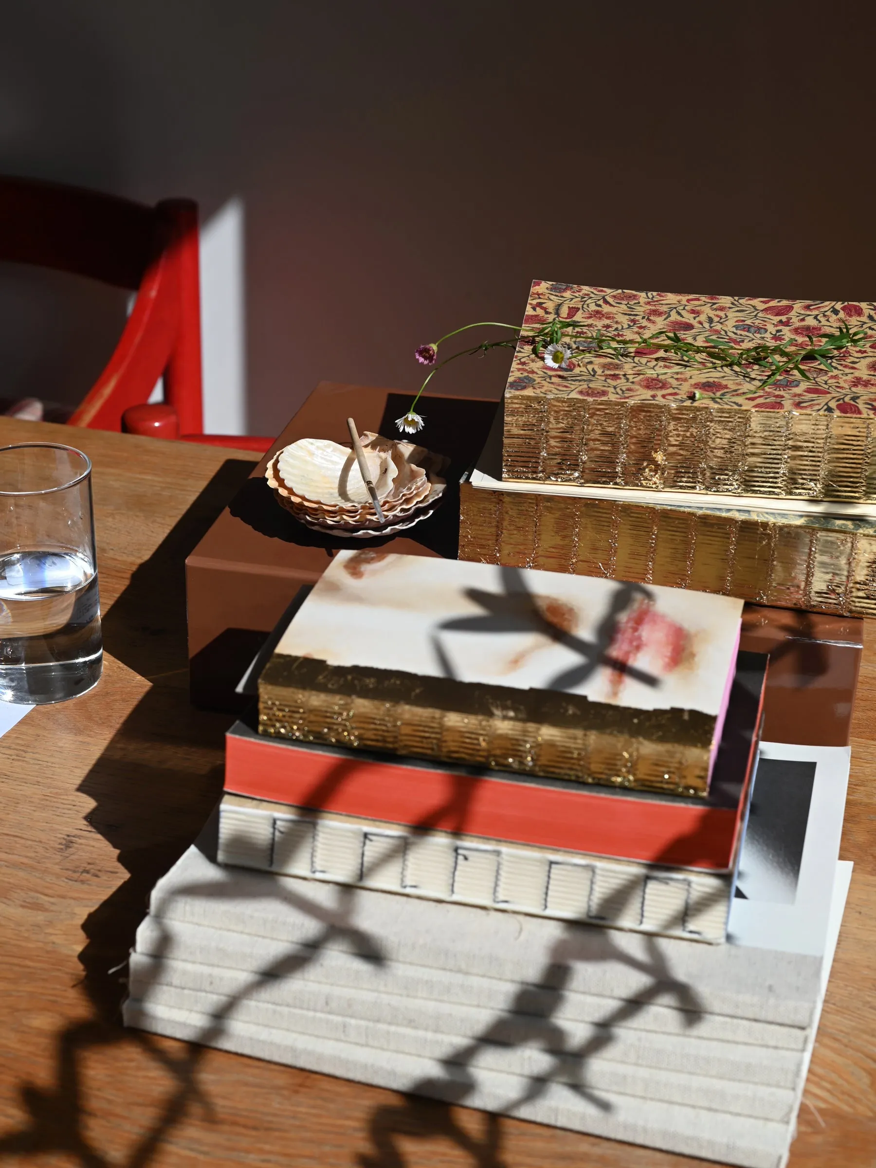 Libri Multi Canvas Notebook with Gold Leaf - Red Chintz