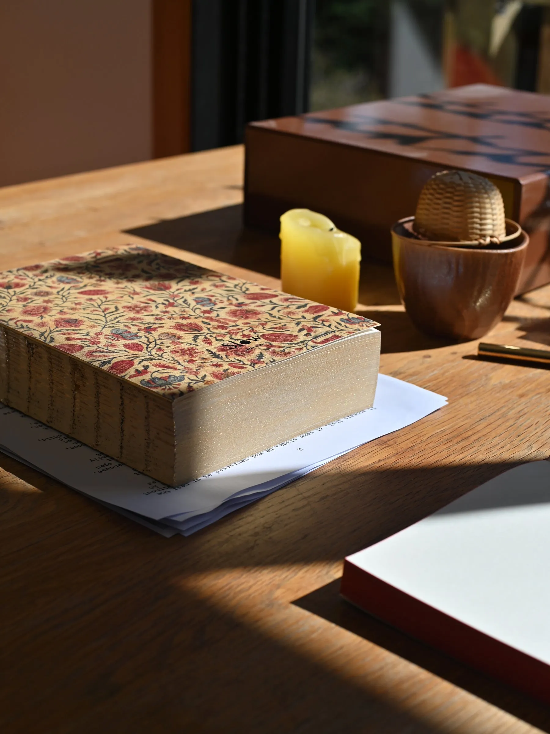 Libri Multi Canvas Notebook with Gold Leaf - Red Chintz