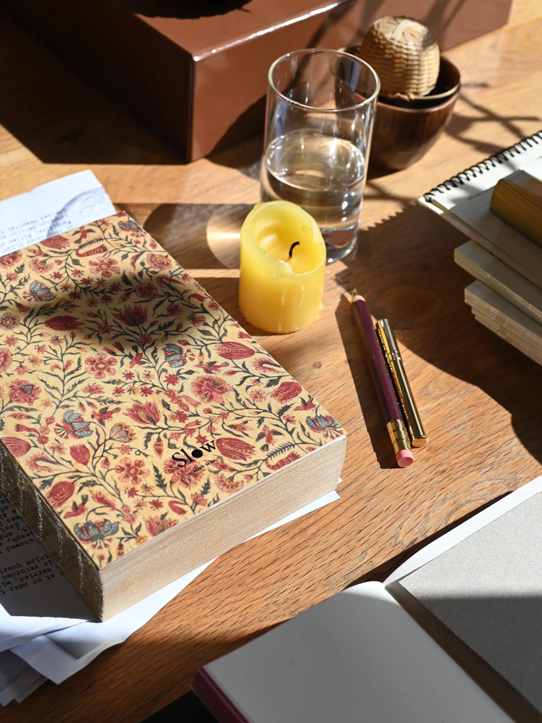Libri Multi Canvas Notebook with Gold Leaf - Red Chintz